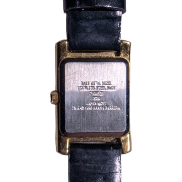 Vtg 1990s Armitron Scooby Doo Mirror Black Leather Band Women's Wrist Watch - Picture 4 of 4